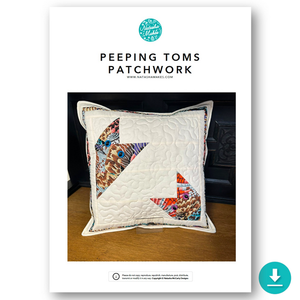 INSTRUCTIONS: Peeping Toms Patchwork Pattern: DIGITAL DOWNLOAD