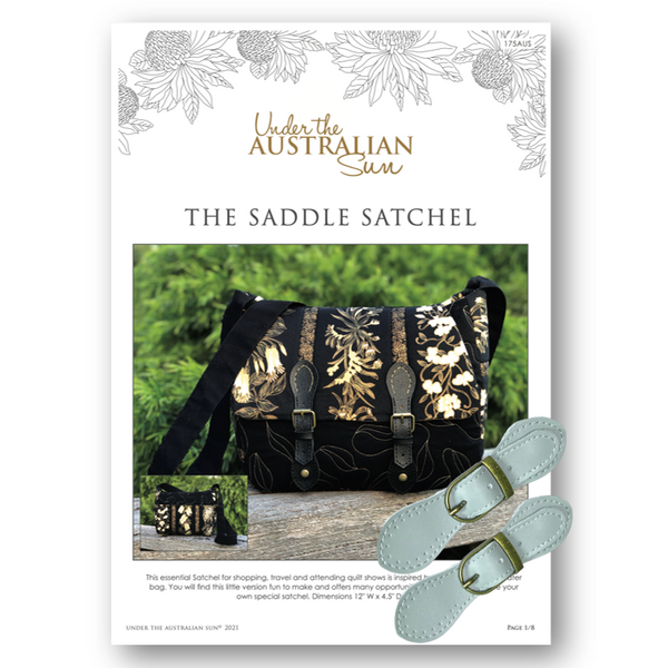 INSTRUCTIONS + HARDWARE: Leesa Chandler 'The Saddle Satchel' + 2 Magnetic Leather Buckles in GREY