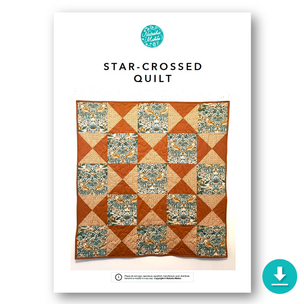 INSTRUCTIONS: 'Star-Crossed' Quilt Pattern: DIGITAL DOWNLOAD