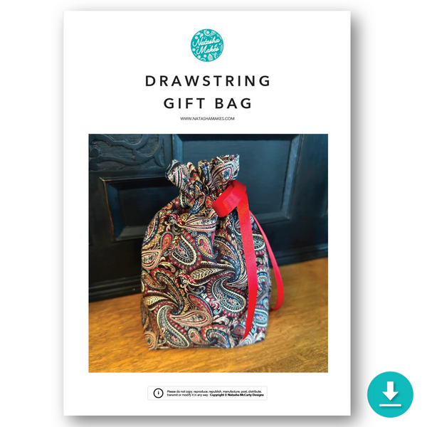 INSTRUCTIONS: Drawstring Gift Bag: DIGITAL DOWNLOAD