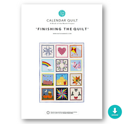 INSTRUCTIONS: Calendar Quilt | MONTH 13 'Finishing the Quilt': DIGITAL DOWNLOAD
