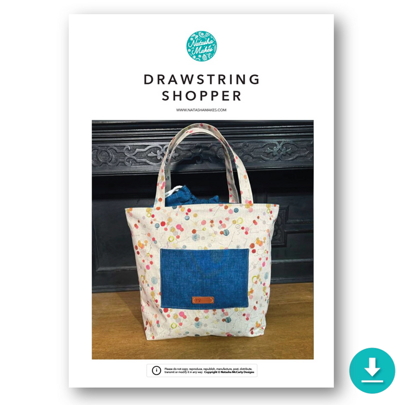 INSTRUCTIONS: Drawstring Shopper: DIGITAL DOWNLOAD