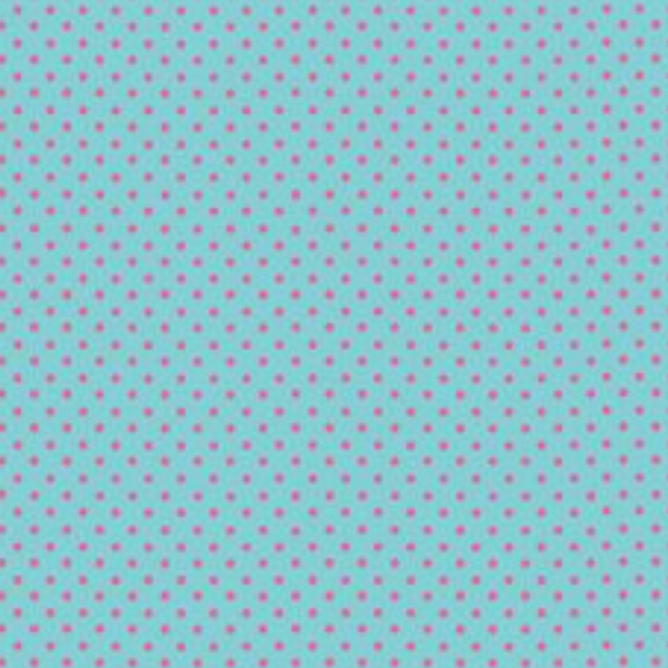 BOLT END SALE: Makower | 'Spot On' 830 TP Pink on Turquoise: Approx 1.3m