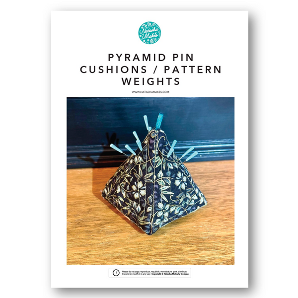INSTRUCTIONS WITH TEMPLATE: Pyramid Pin Cushions / Pattern Weights: PRINTED VERSION