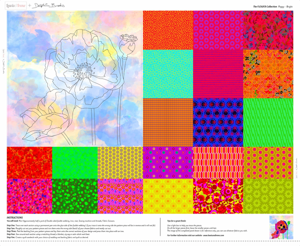 SPECIAL BUY: Delphine Brooks DB10 'Poppy Panel' Bright + 1/2m Lite Steam-A-Seam2