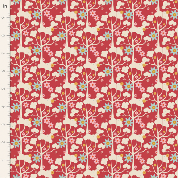 Tilda | Jubilee Collection: 100542 'Wildgarden' in Red: by the 1/2m