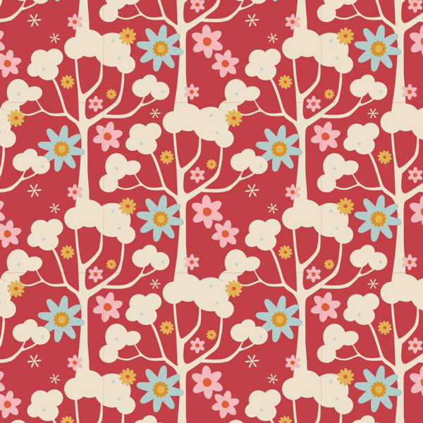 BOLT END SALE: Tilda | Jubilee Collection: 100542 'Wildgarden' in Red: Approx 3.8m