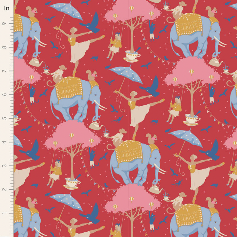 Tilda | Jubilee Collection: 100543 'Circus Life' in Jubilee Red: by the 1/2m