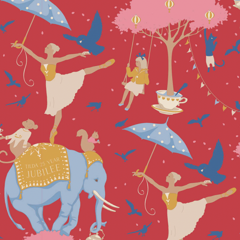 Tilda | Jubilee Collection: 100543 'Circus Life' in Jubilee Red: by the 1/2m