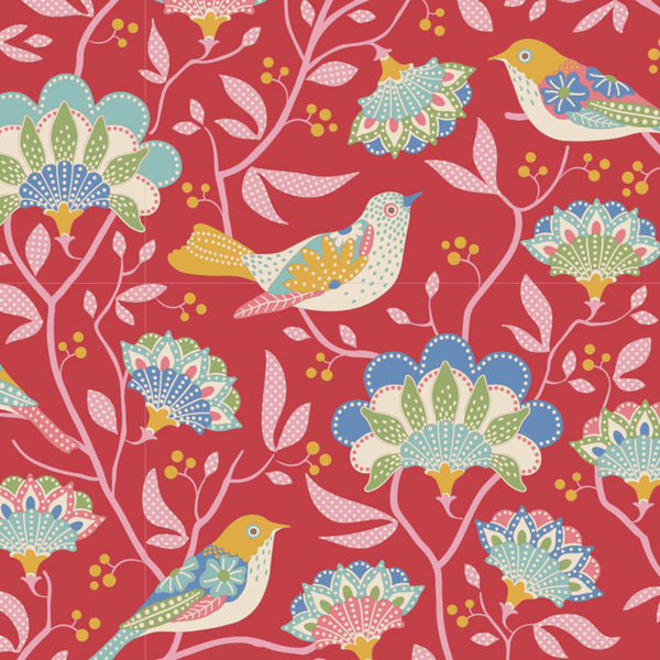 Tilda | Jubilee Collection: 100544 'Bird Tree' in Red: by the 1/2m
