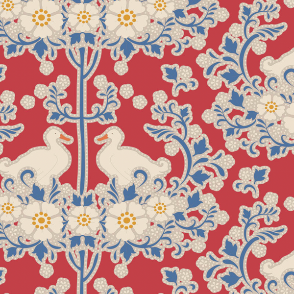 Tilda | Jubilee Collection: 100545 'Duck Nest' in Red: by the 1/2m