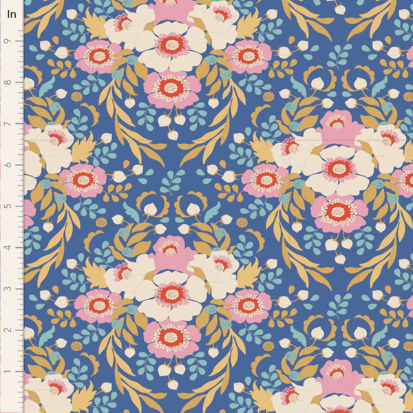 Tilda | Jubilee Collection: 100551 'Anemone' in Blue: by the 1/2m