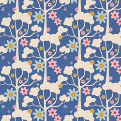 BOLT END SALE: Tilda | Jubilee Collection: 100552 'Wildgarden' in Blue: Approx 2.3m