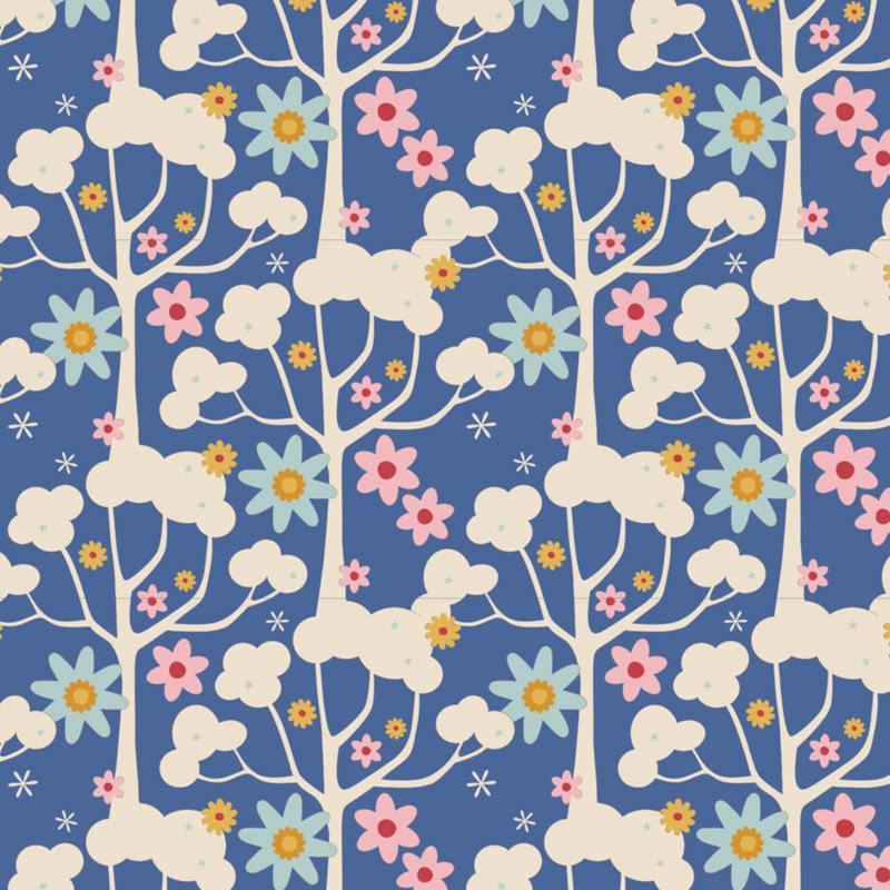 BOLT END SALE: Tilda | Jubilee Collection: 100552 'Wildgarden' in Blue: Approx 2.3m