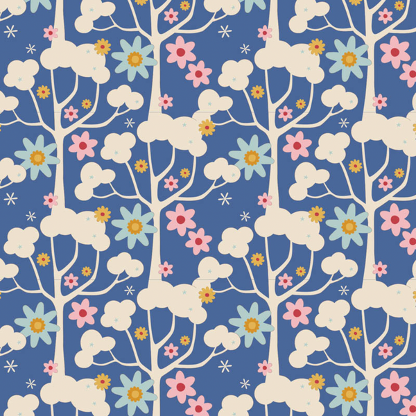 Tilda | Jubilee Collection: 100552 'Wildgarden' in Blue: by the 1/2m