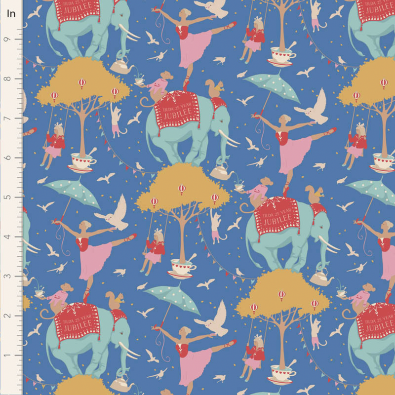 Tilda | Jubilee Collection: 100553 'Circus Life' in Jubilee Blue: by the 1/2m