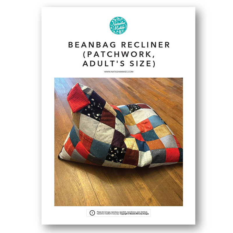 INSTRUCTIONS: Beanbag Recliner (Patchwork, Adult's Size): PRINTED VERSION