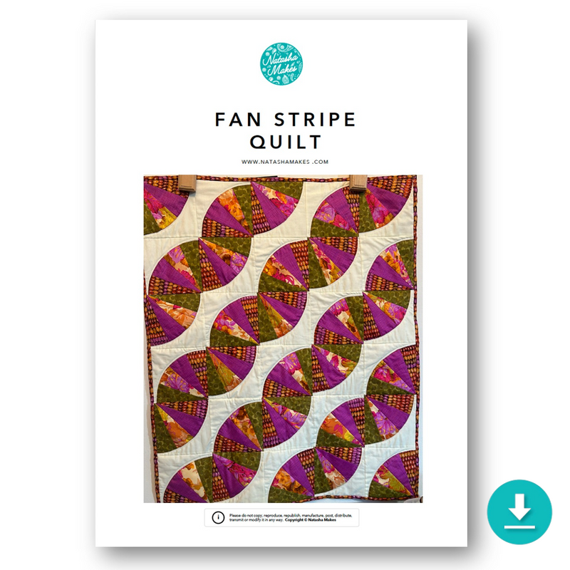 INSTRUCTIONS: 'Fan Stripe' Quilt Pattern: DIGITAL DOWNLOAD