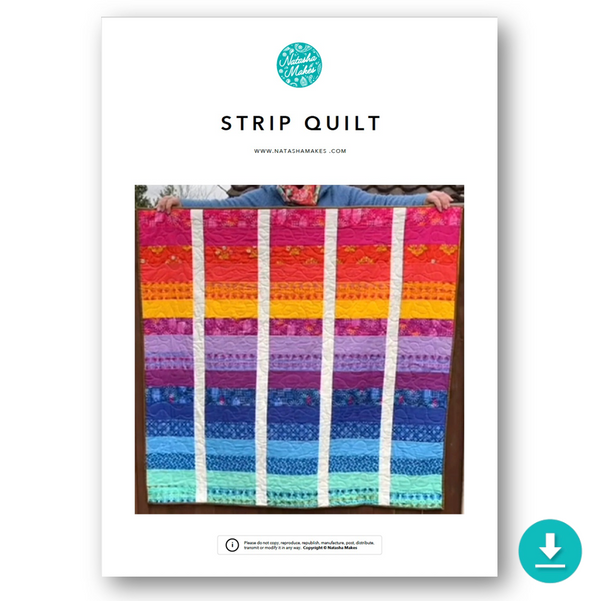 INSTRUCTIONS: 'Strip Quilt' Pattern: DIGITAL DOWNLOAD