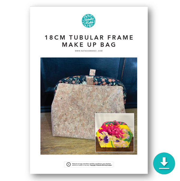 INSTRUCTIONS: 18cm Tubular Frame Make Up Bag: DIGITAL DOWNLOAD