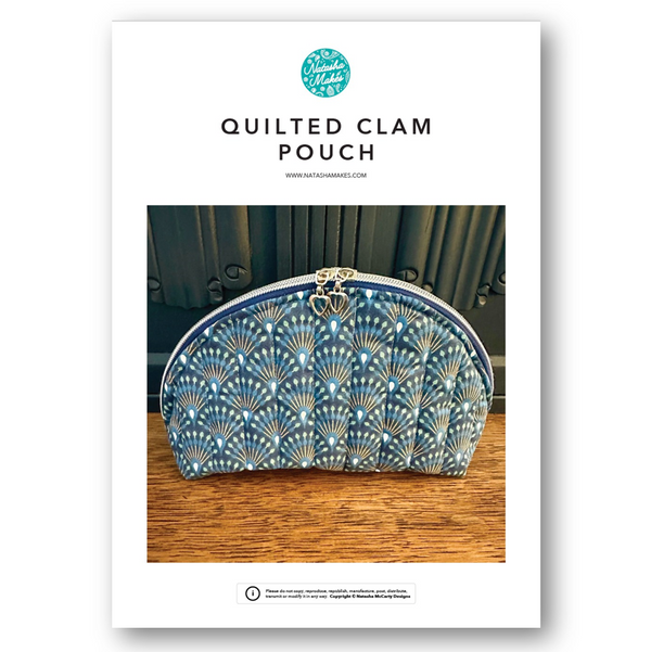 INSTRUCTIONS: Quilted Clam Pouch: PRINTED VERSION