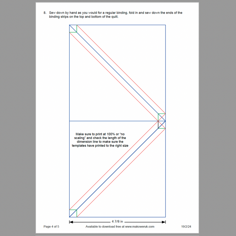 TEMPLATES Only: 40 Printed (in colour) FPP templates for the Triangle Madness Quilt