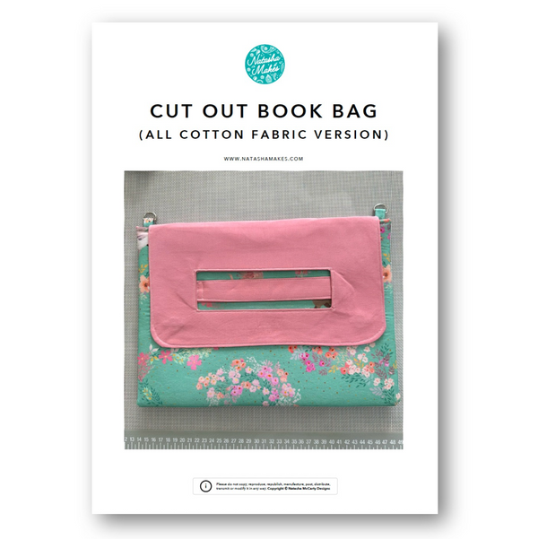 INSTRUCTIONS: Cut Out Book Bag (All Cotton Fabric Version): PRINTED VERSION