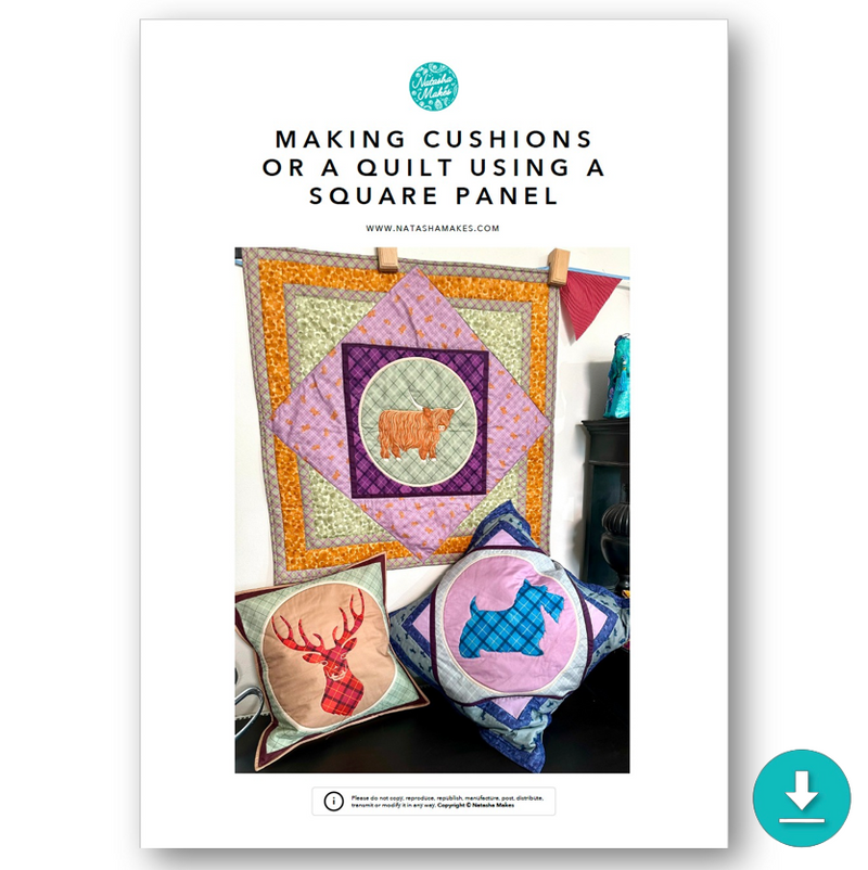 INSTRUCTIONS: Making Cushions or a Quilt using a Square Panel: DIGITAL DOWNLOAD