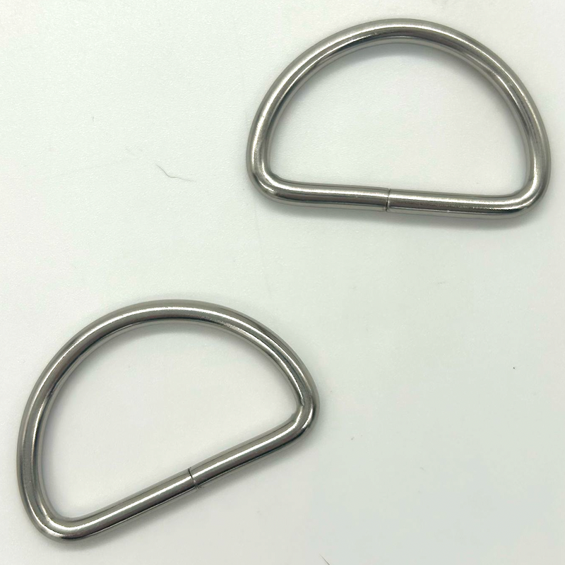 HARDWARE: 38mm D Rings: One Pair (2 Pieces): Nickel Silver colour