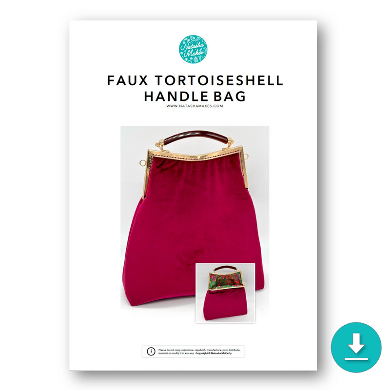 INSTRUCTIONS: Faux Tortoiseshell Handle Bag: DIGITAL DOWNLOAD