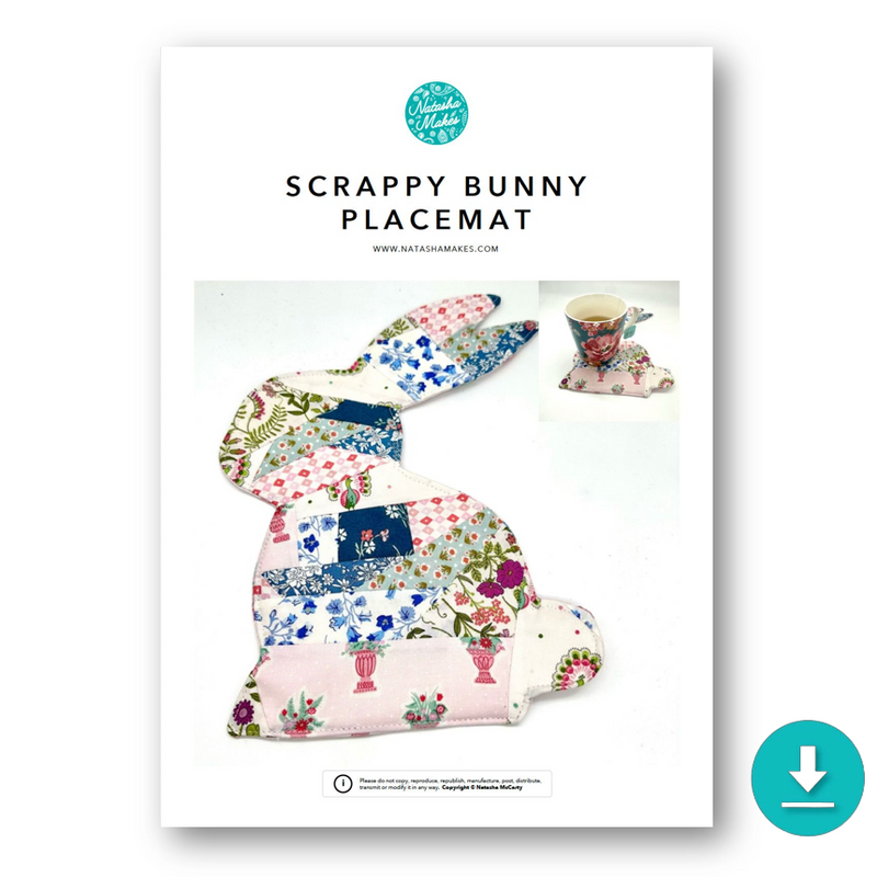 INSTRUCTIONS: Scrappy Bunny Placemat: DIGITAL DOWNLOAD