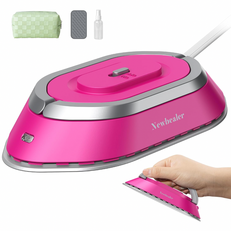 Travel Iron - Mini Iron with Dual Voltage 220V/120V: Hot Pink