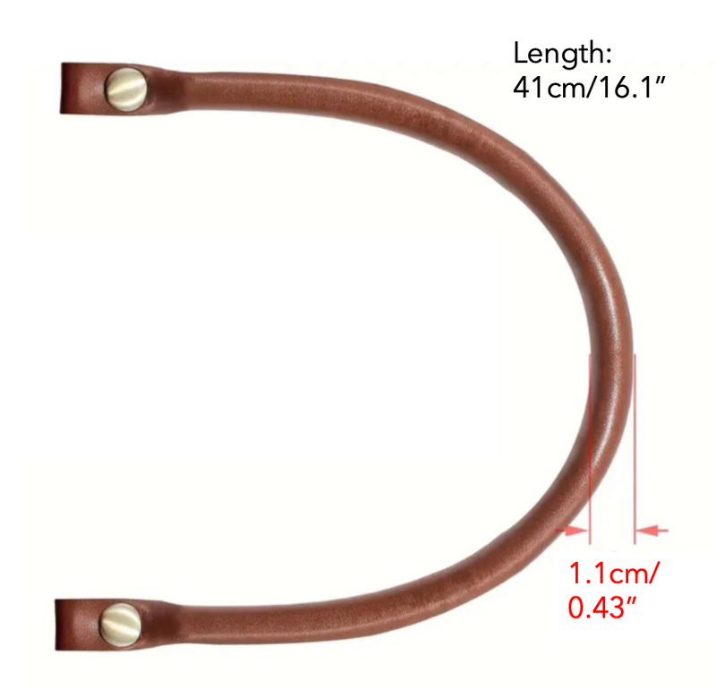 HARDWARE: PAIR of PU Faux Leather Bag Handles with Magnetic Clasp Attachments: Antique Tan colour