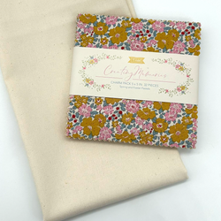 Tilda | Creating Memories 5" / 12.5cm Charm Pack (32pcs) + FREE 1/2m Natural Seeded: 300210 SPRING and Easter Pastels