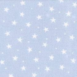 Cotton Poplin Print 'Stars' in Powder Blue: by the METRE