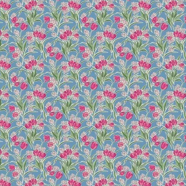 Liberty | Flower Shop 'Florist's Flowers' Powder Blue 412A: by the ½m