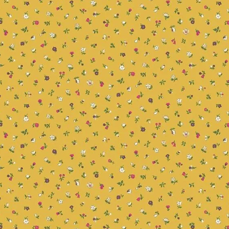 Liberty | Flower Shop 'Newland Sprigs' Mustard 415A: by the ½m