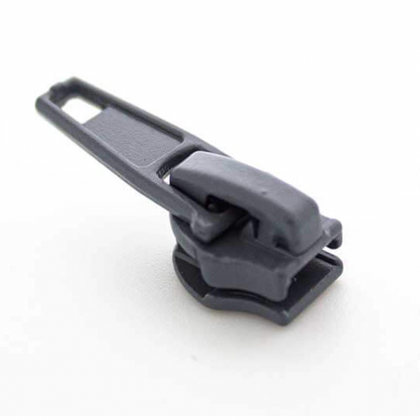 HARDWARE: Metal Zip Slider & Pull: PLAIN: Size 5: DARK GREY