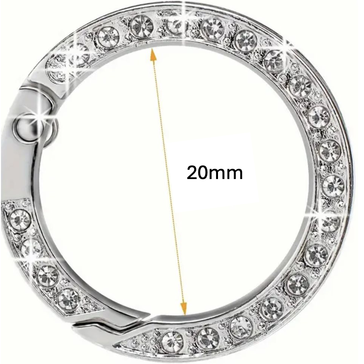 HARDWARE: Pair of 20mm Spring O-Rings with Sparkle Detail: Silver colour