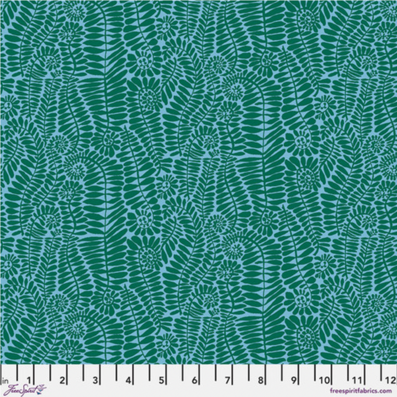 Kaffe Fassett Collective | February 2025 'Small Fronds' PWBM098 Turquoise: by the 1/2m