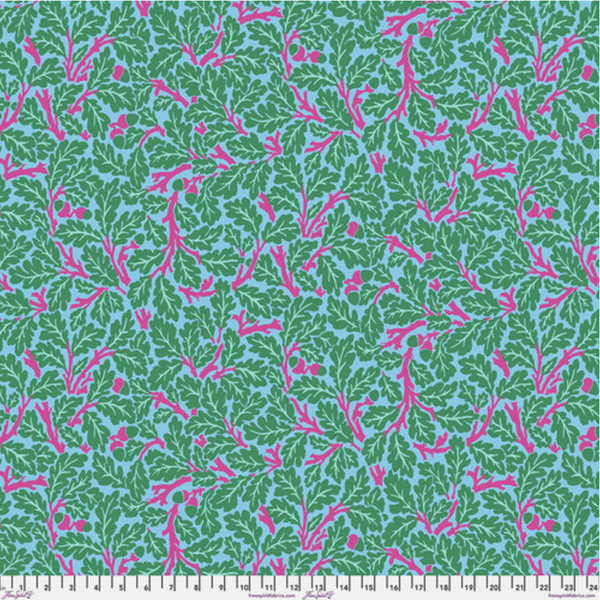 Kaffe Fassett x Morris & Co 'Oak' PWKW003 Turquoise: by the 1/2m