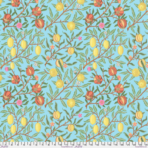 Kaffe Fassett x Morris & Co 'Fruit' PWKW010 Duck Egg: by the 1/2m