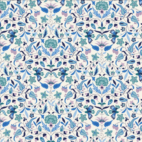 Liberty | Tudor Celebration 'Quilt Nouveau' 446A (Blues): by the ½m