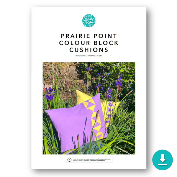 INSTRUCTIONS: Prairie Point Colour Block Cushion Cover: DIGITAL DOWNLOAD