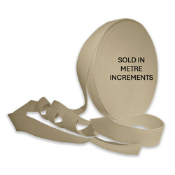 Webbing: 25mm Wide: Cotton Blend Heavy Duty: TAUPE by the METRE