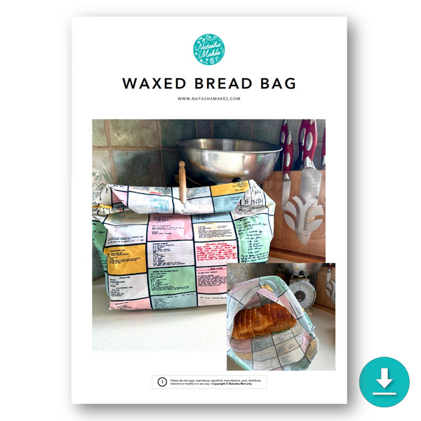 INSTRUCTIONS: Waxed Bread Bag: DIGITAL DOWNLOAD