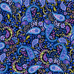 BOLT END: Fizah Malik Designs for Dashwood Studio | Ace Lawn (145cm wide) 'Satrangi' 1680L NAVY: Approx 1/2m