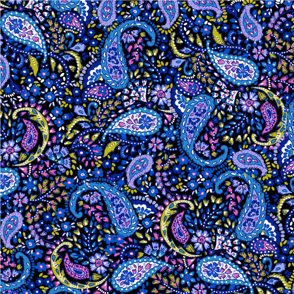 BOLT END: Fizah Malik Designs for Dashwood Studio | Ace Lawn (145cm wide) 'Satrangi' 1680L NAVY: Approx 1/2m