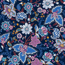 Fizah Malik Designs for Dashwood Studio | Ace Lawn (145cm wide) 'Haania' 1683L NAVY: by the METRE