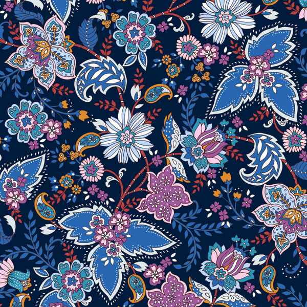Fizah Malik Designs for Dashwood Studio | Ace Lawn (145cm wide) 'Haania' 1683L NAVY: by the METRE